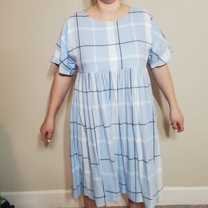 Blue Plaid Women's Dress